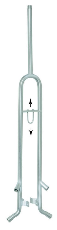 Edelstahlrohr 180° für 2 Buchten - je 2 Tränkenabgängen